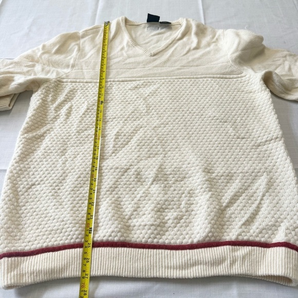 ARMANI EXCHANGE Cream Red Lam-wool Blend Long Sleeve Knit Casual Neutral Sz XXL - Picture 6 of 9